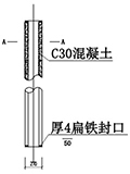 仿松木樁縱剖面圖